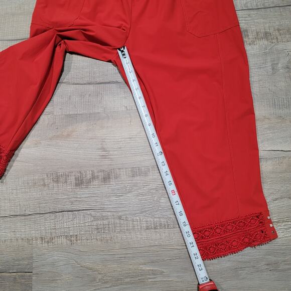 Deca Paris US Size 16 Pull On Art to Wear Stretchy Nylon Cropped Ankle Pants - Picture 10 of 11